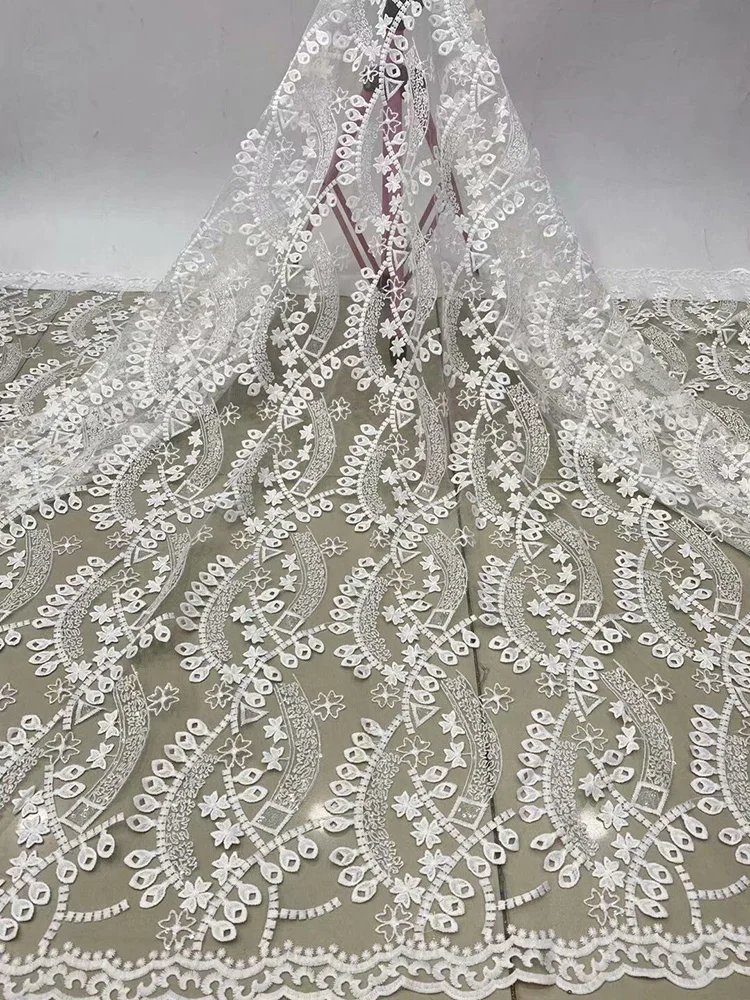 Embroidered Fashionable French Net Lace Fabric in white color ADP75 Most popular with sequins good price Tulle Lace Fabric
Embroidered Fashionable French Net Lace Fabric in white color ADP75 Most popular with sequins good price Tulle Lace Fabric