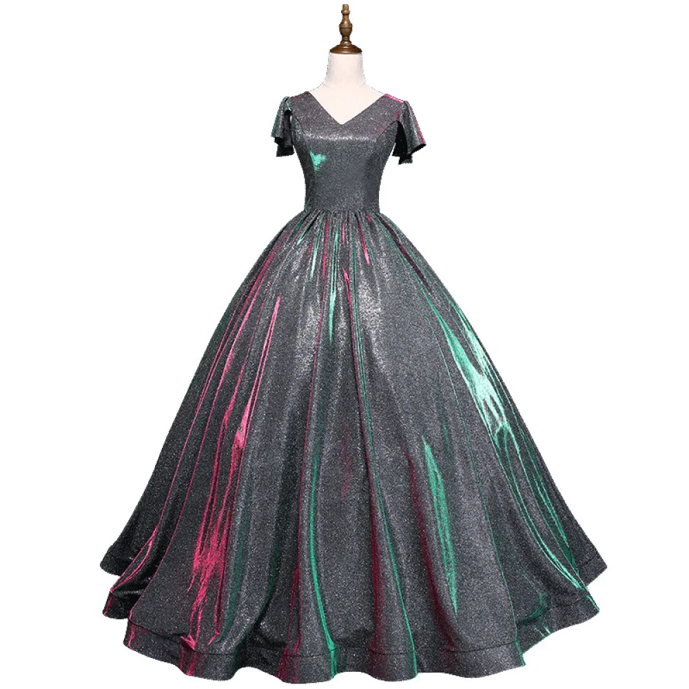 Luxurious Aurora Color Ball Gown Long Evening Dress V-neck European Royal Court Wedding Dress Vintage Party Prom Stage Dress
Luxurious Aurora Color Ball Gown Long Evening Dress V-neck European Royal Court Wedding Dress Vintage Party Prom Stage Dress