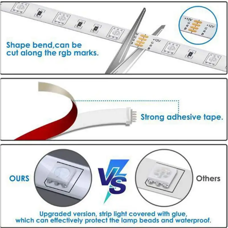 LED Strips Lights Bluetooth Smart APP Led RGB 5050 Flexible Not Waterproof Tape Diode 5M 10M 15M DC 12V Remote Control Lighting
LED Strips Lights Bluetooth Smart APP Led RGB 5050 Flexible Not Waterproof Tape Diode 5M 10M 15M DC 12V Remote Control Lighting