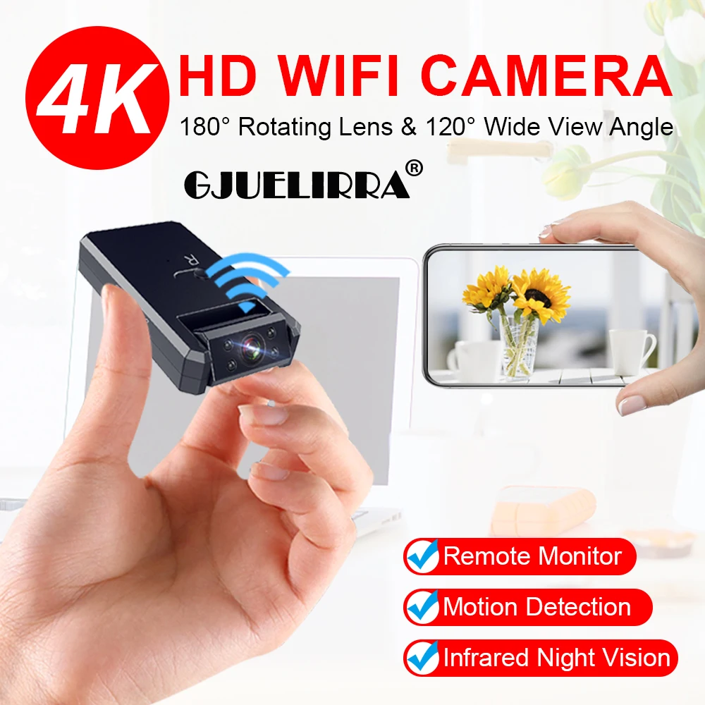GJUELIRRA 4K Mini Camera WiFi Smart Wireless Camcorder IP Hotspot HD Night Vision Video Micro Small Cam Motion Detection
GJUELIRRA 4K Mini Camera WiFi Smart Wireless Camcorder IP Hotspot HD Night Vision Video Micro Small Cam Motion Detection