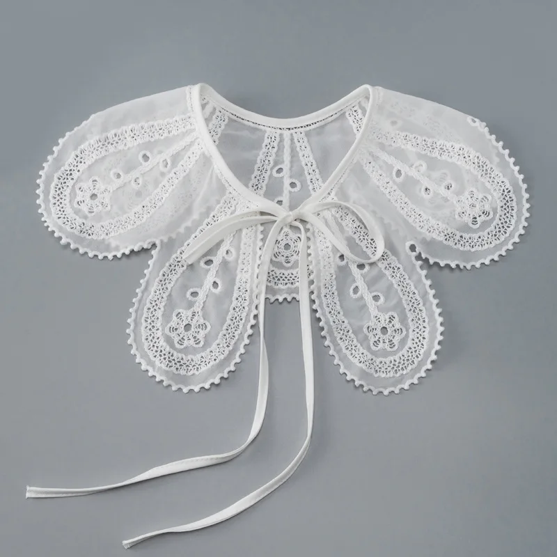 Linbaiway Женская белая рубашка, накладной воротник, летнее платье, съемный накладной воротник, ожерелье, чокер, галстук, Женский накладной воротник