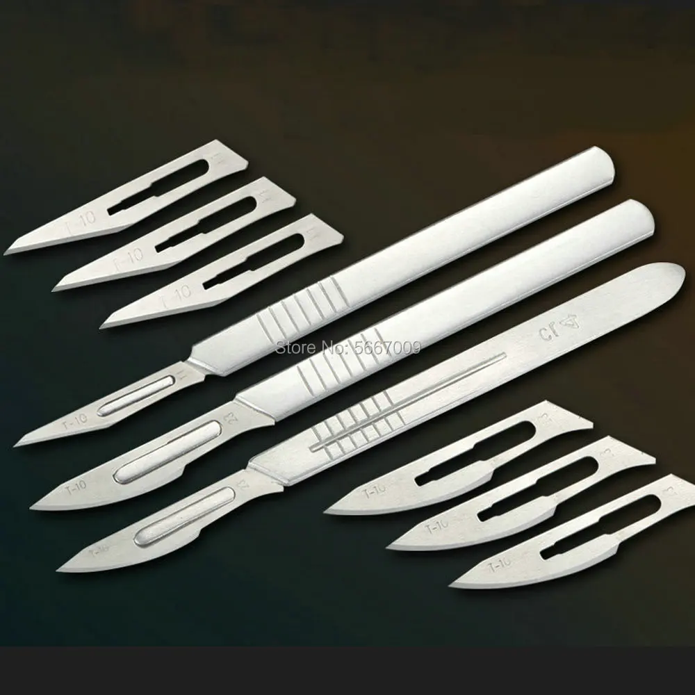 One piece 3# 4# 7# stainless steel hilt+10pcs 10# to 24# Sharp Carbon steel surgical blades
One piece 3# 4# 7# stainless steel hilt+10pcs 10# to 24# Sharp Carbon steel surgical blades