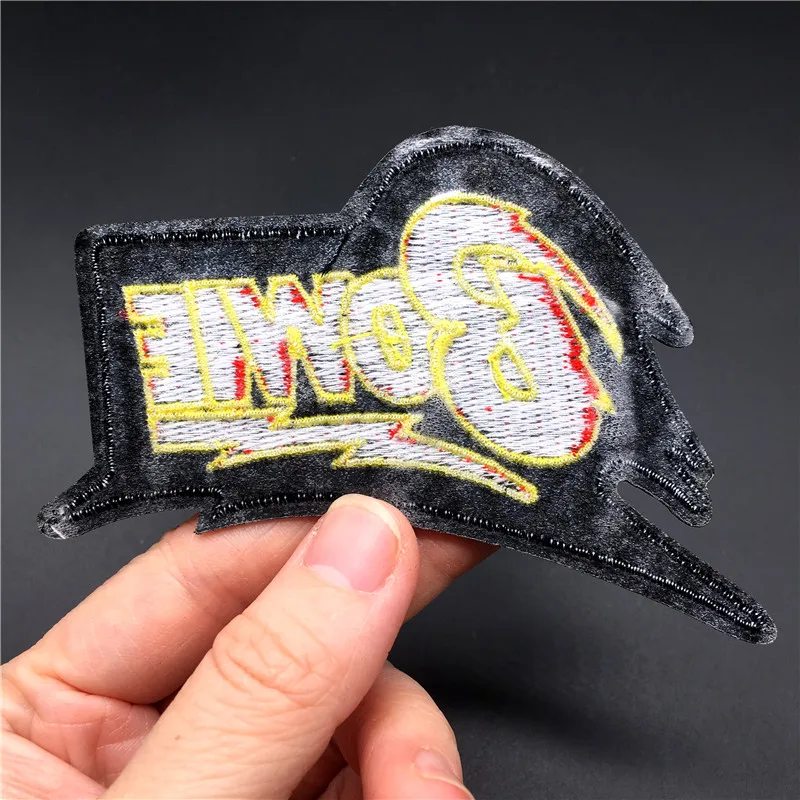 Rock Band Singer David Bowie Name Patch For Clothing Badges Iron On Embroidered Applique for Jacket Coat Diy Patches
Rock Band Singer David Bowie Name Patch For Clothing Badges Iron On Embroidered Applique for Jacket Coat Diy Patches