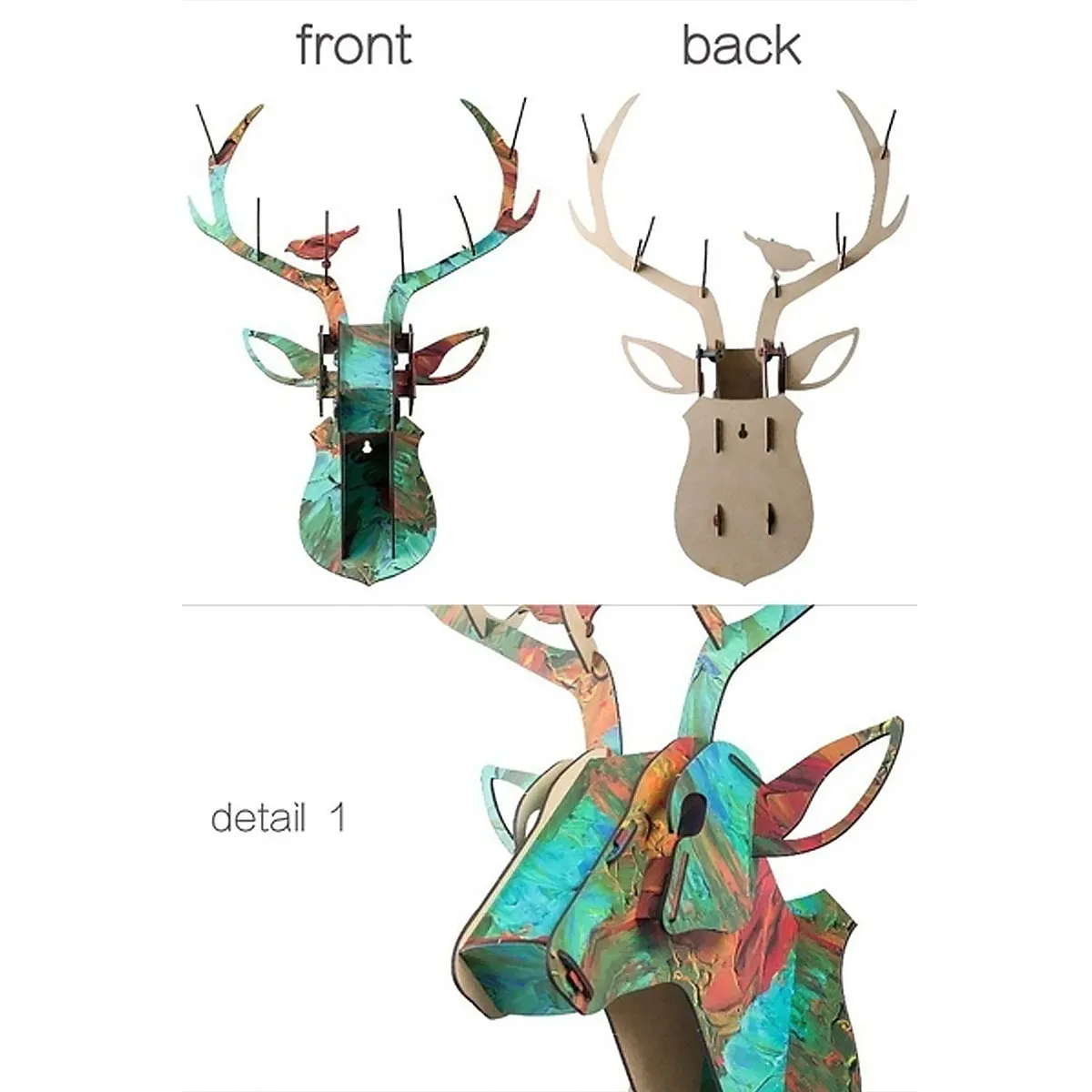 DIY Deer Head Sculptures Animal Puzzle MDF Crafts Toy Wooden Deer Head Model Set Wall Hanging Decoration Christmas Gift 14 Style 
DIY Deer Head Sculptures Animal Puzzle MDF Crafts Toy Wooden Deer Head Model Set Wall Hanging Decoration Christmas Gift 14 Style