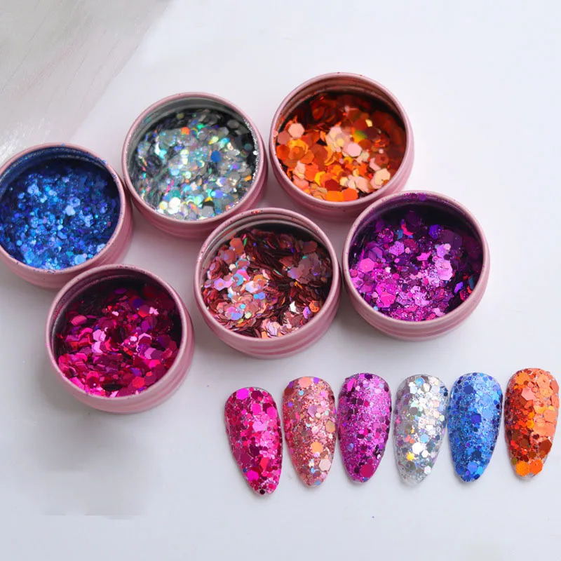 6Box Hexagon Nail Glitter Sequins Mixed Powder Chunky Holographic Nail Paillette Flakes Gel Polish Cosmetic Loose Glitter
6Box Hexagon Nail Glitter Sequins Mixed Powder Chunky Holographic Nail Paillette Flakes Gel Polish Cosmetic Loose Glitter