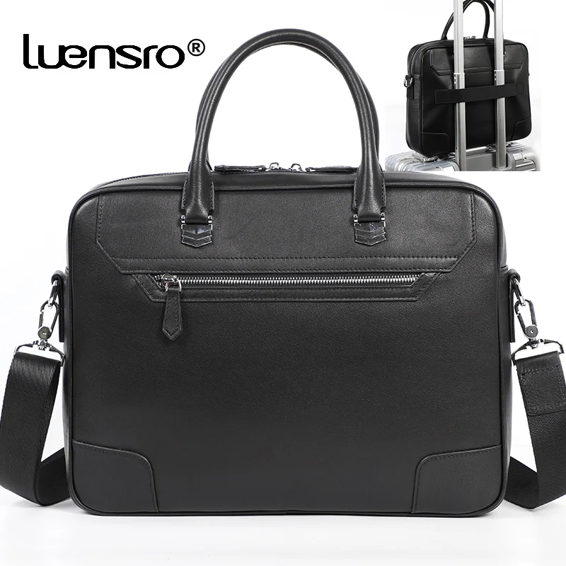 LUENSRO мужской портфель из натуральной кожи сумка для ноутбука офисная мужчин