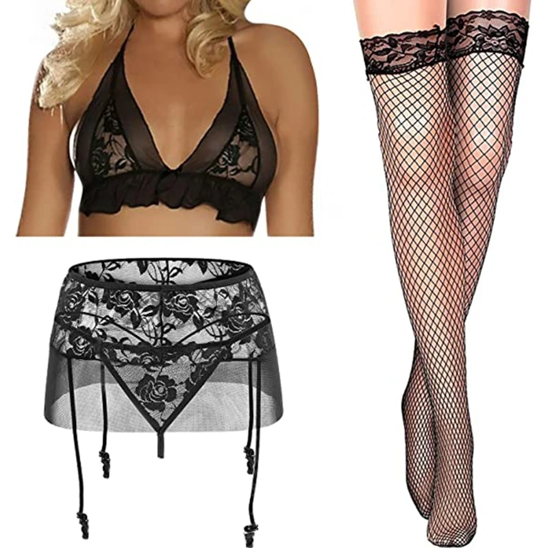 Women's Corset and Lingerie Set 4 Pieces (Corset + Stockings + Underwear + Thong) Lace Lingerie Set Women's Doll Det
Women's Corset and Lingerie Set 4 Pieces (Corset + Stockings + Underwear + Thong) Lace Lingerie Set Women's Doll Det