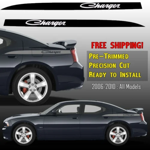 Для (2 шт.) Dodge Charger классические виниловые графические наклейки в полоску Kit 2006 2010