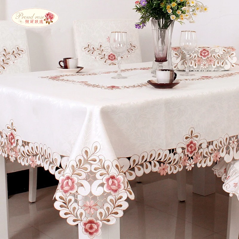Proud Rose White Embroidered Table Cloth Pink Flower Round Tablecloth Fashion Home Decoration Table Cover Runner Wedding
Proud Rose White Embroidered Table Cloth Pink Flower Round Tablecloth Fashion Home Decoration Table Cover Runner Wedding