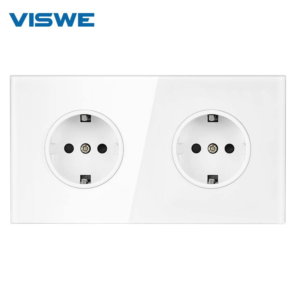 VISWE EU Standard Wall Double Power Socket,3MM Crystal Glass Panel,Manufacturer Of 16A Wall Outlet ,Can be Installed Upright
VISWE EU Standard Wall Double Power Socket,3MM Crystal Glass Panel,Manufacturer Of 16A Wall Outlet ,Can be Installed Upright