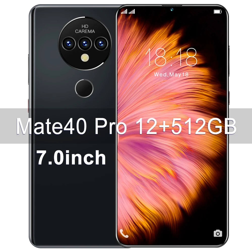 Huawe Mate40 Pro 7 inch 5G Mobile Phone Android10 12GB+512GB MTK6889 10-Core Smartphones 5800mAh Battery Dual SIM Cellphones
Huawe Mate40 Pro 7 inch 5G Mobile Phone Android10 12GB+512GB MTK6889 10-Core Smartphones 5800mAh Battery Dual SIM Cellphones