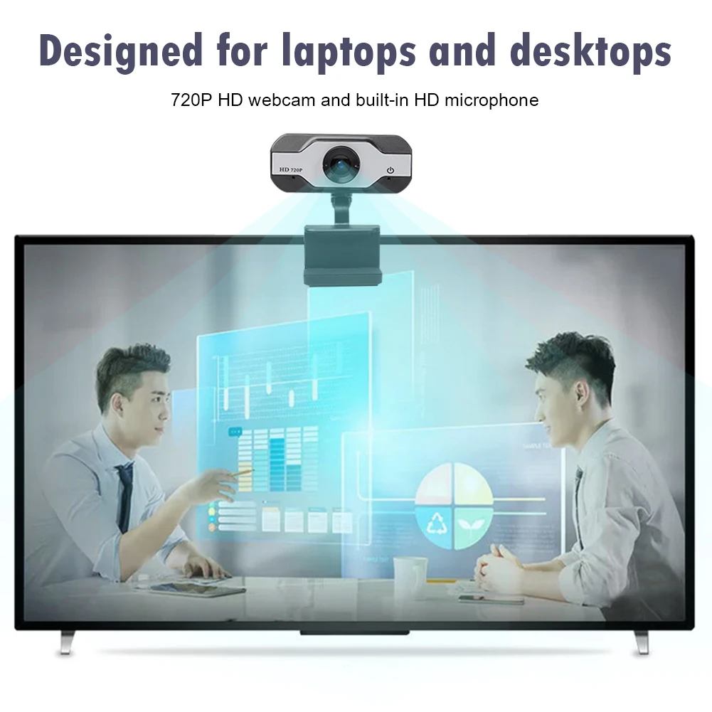 720P HD Webcam USB Plug And Play Widescreen Video 360 Degree Rotatable Computer Camera Built-in Microphone for Laptop PC
720P HD Webcam USB Plug And Play Widescreen Video 360 Degree Rotatable Computer Camera Built-in Microphone for Laptop PC