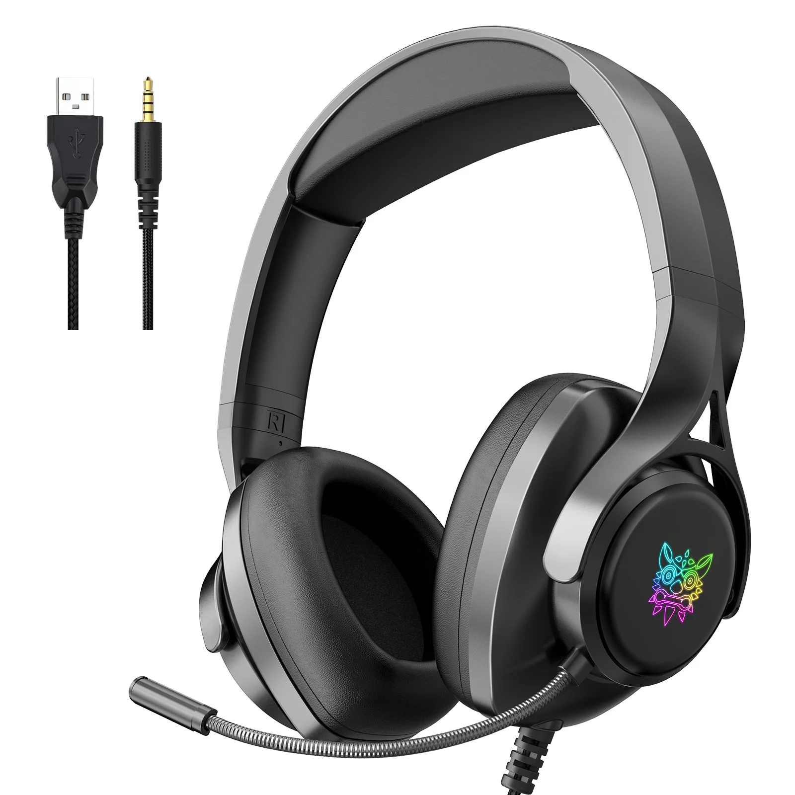 

ONIKUMA X16 Wired Headphone RGB Over-ear Gaming Headset Surround Sound Stereo Headsets with Noise Cancelling Mic for PC PS4 Xbox