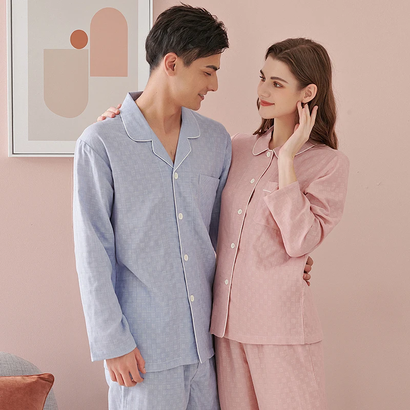 Couple pajamas girls spring and autumn models cotton long-sleeved new men's net red cute Japanese kimono suit home service
Couple pajamas girls spring and autumn models cotton long-sleeved new men's net red cute Japanese kimono suit home service