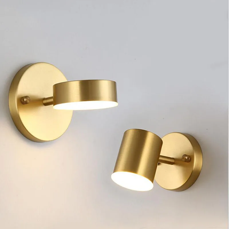 

Nordic Study LED Wall Lamp Bedroom Bedside Wall Light Golden Aisle Corridor Staircase Background Wall Sconce Reading Night Light