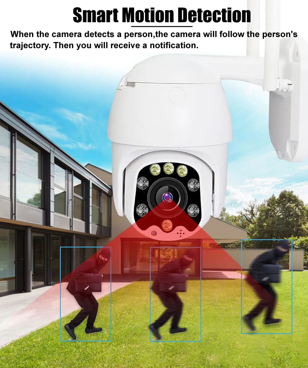 IP-камера наружного видеонаблюдения 1080P Wi-Fi PTZ 360 | Безопасность и защита