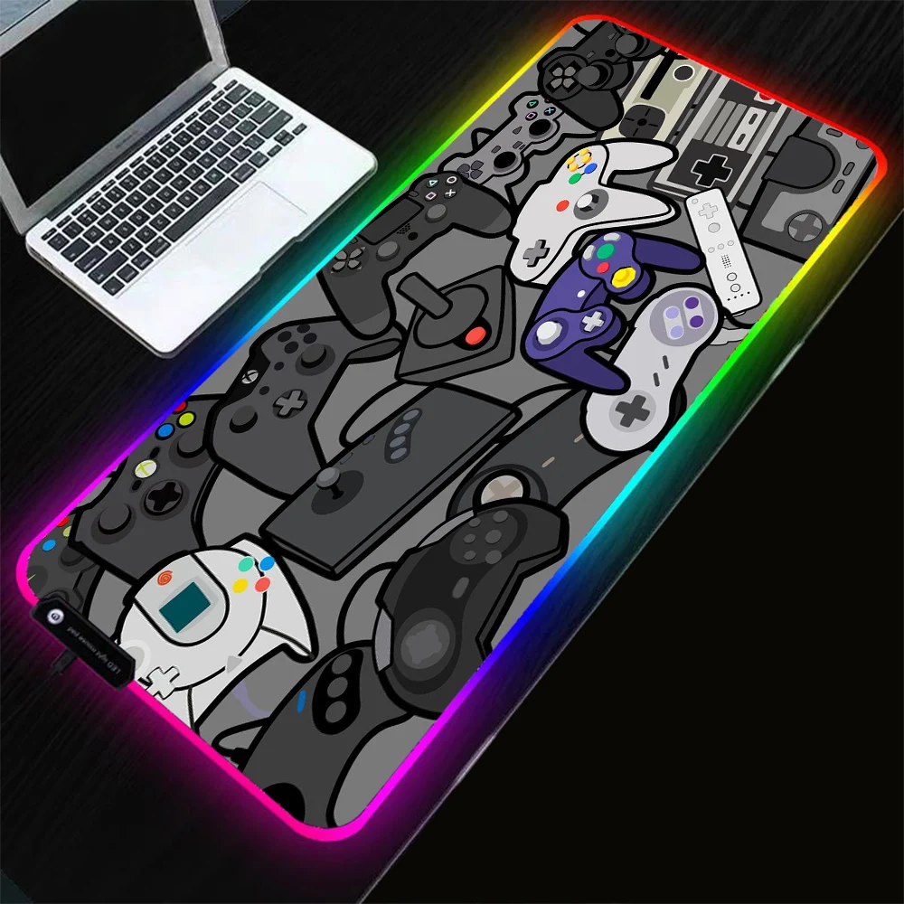 Gaming Controller Cool RGB Gaming Mouse Pad Gaming PC Laptop Luminous LED Gamer Accessories Desktop Mechanical Keyboard Deskmats
Gaming Controller Cool RGB Gaming Mouse Pad Gaming PC Laptop Luminous LED Gamer Accessories Desktop Mechanical Keyboard Deskmats