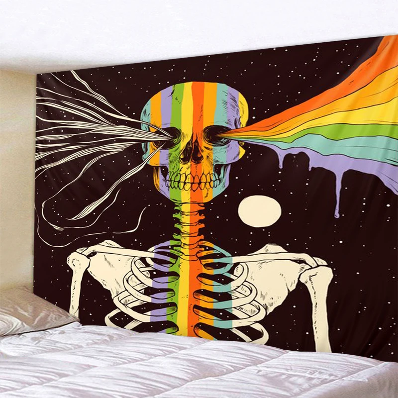 Psychedelic Painted skull Tapestry Flower Wall Hanging Room Sky Carpet Dorm Tapestries Art Home Decoration Accessories
Psychedelic Painted skull Tapestry Flower Wall Hanging Room Sky Carpet Dorm Tapestries Art Home Decoration Accessories
