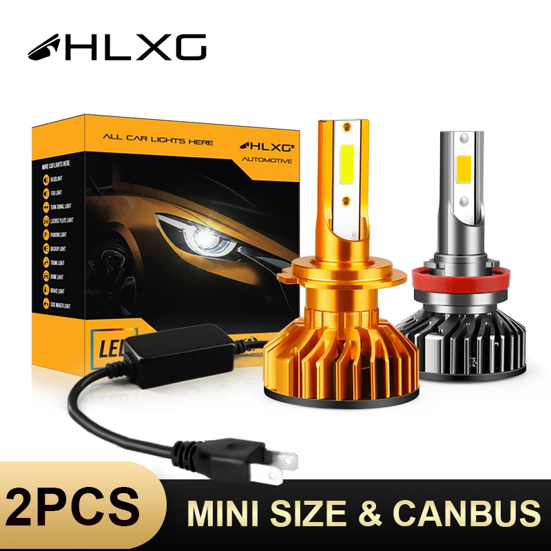 

HLXG Mini Canbus lampada H4 H7 LED Car Headlight 16000LM 4300K 6000K 8000K Lamp H1 9005 HB3 9006 HB4 H8 H9 H11 fog lights Bulbs