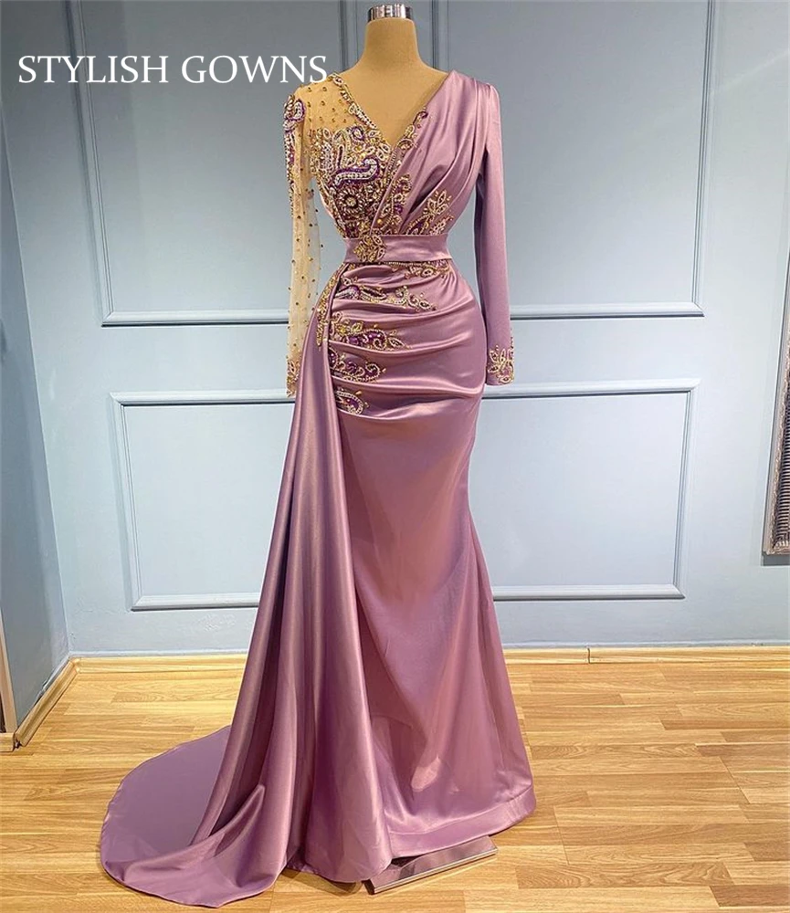 Luxury Pink African Mermaid Evening Dress Beaded Birthday Party Gowns V Neck Formal Gown Pleats Robe De Soiree
Luxury Pink African Mermaid Evening Dress Beaded Birthday Party Gowns V Neck Formal Gown Pleats Robe De Soiree