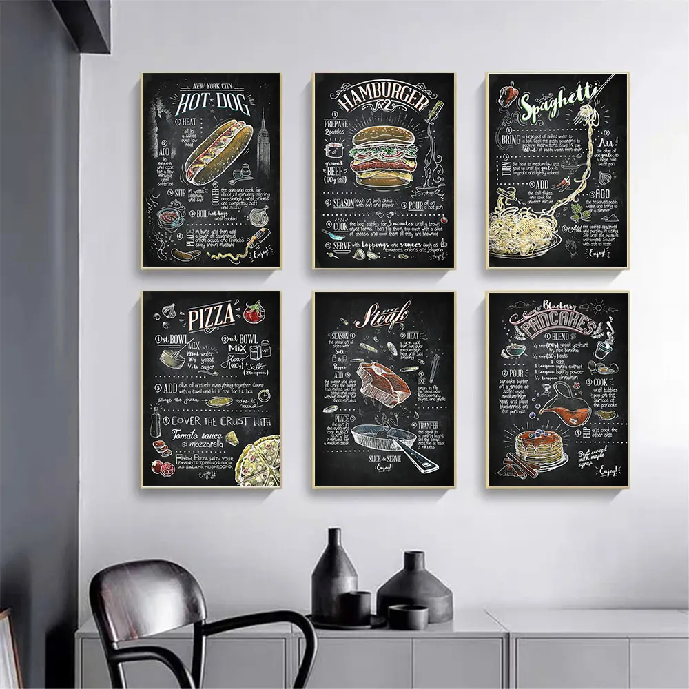 Hot Dog Pizza Hamburger Poster Delicate Cooking Signs Canvas Print Paintings Restaurant Kitchen Wall Art Pictures Dining Decor
Hot Dog Pizza Hamburger Poster Delicate Cooking Signs Canvas Print Paintings Restaurant Kitchen Wall Art Pictures Dining Decor