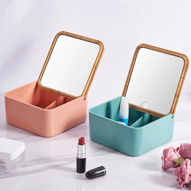3 Lattices Portable Cosmetic Storage Box Makeup Nail Polish Holder with Mirror and Bamboo Lid Desktop Jewelry Storage Organizer
3 Lattices Portable Cosmetic Storage Box Makeup Nail Polish Holder with Mirror and Bamboo Lid Desktop Jewelry Storage Organizer