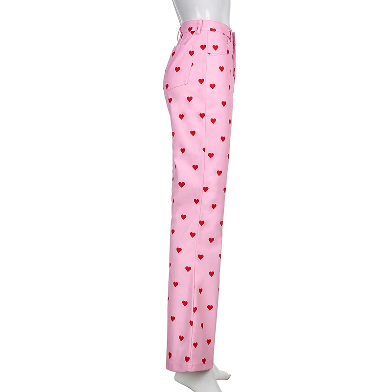 Spring Women New Pockets Joggers Festival Outfits Pink Pants Heart Printed Sweet Trousers Vintage Aesthetic Party Pants Female
Spring Women New Pockets Joggers Festival Outfits Pink Pants Heart Printed Sweet Trousers Vintage Aesthetic Party Pants Female