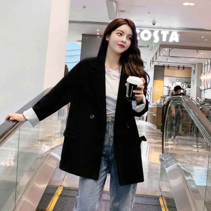 PEONFLY 2021 New Blazer Spring And Autumn Korean Women's British Style Black Top Design Single-breasted Women Jacket Blazer
PEONFLY 2021 New Blazer Spring And Autumn Korean Women's British Style Black Top Design Single-breasted Women Jacket Blazer