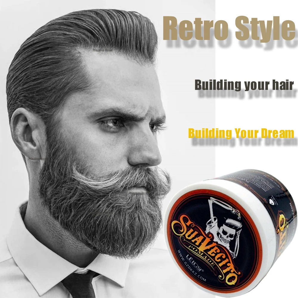 

Strong style restoring Hair Pomade Hair wax skeleton cream slicked oil mud keep hair men oil No residue SUAVECITO Wholesale