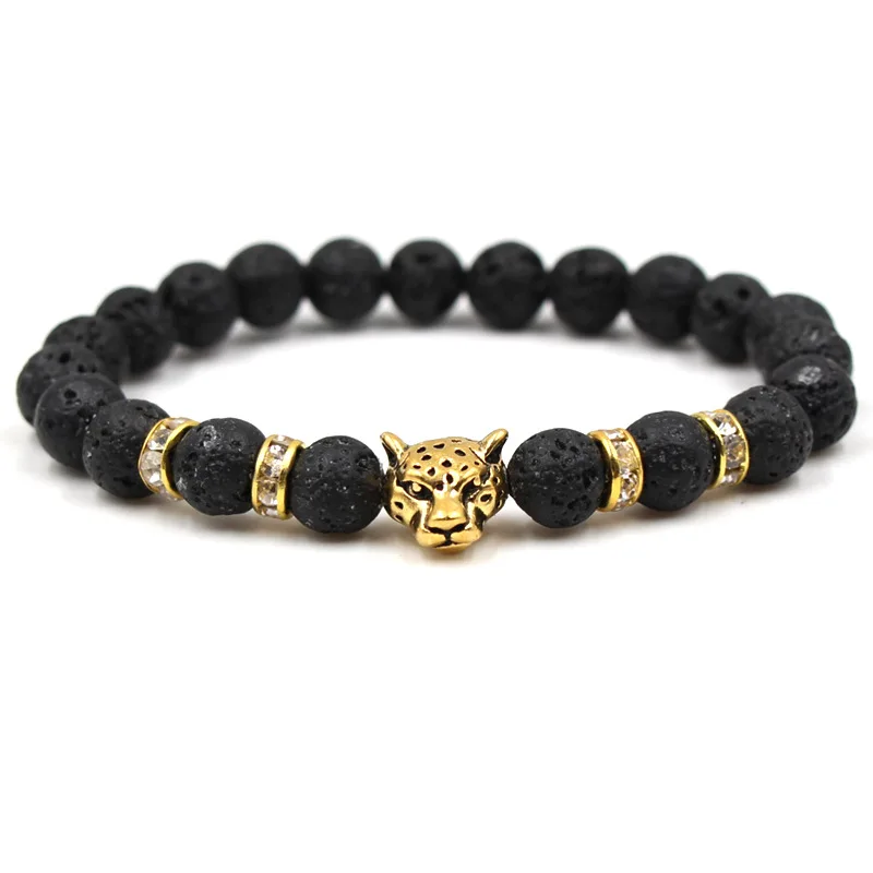 2018 Classic Leopard Head Bracelets Natural Black Lava Rock Reiki Prayer Stone Beads Charm Bracelet For Women Men Couple Jewelry
2018 Classic Leopard Head Bracelets Natural Black Lava Rock Reiki Prayer Stone Beads Charm Bracelet For Women Men Couple Jewelry