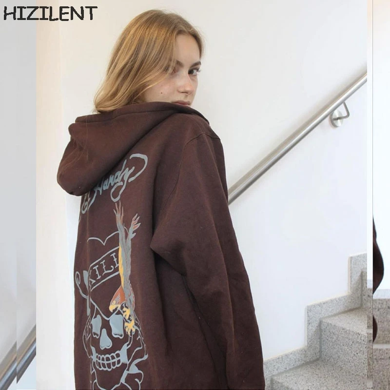 Brown Zip Up Sweatshirt Y2K Skull Winter Jacket Clothes oversize Hoodies Women plus size Vintage Pockets Long Sleeve Pullovers
Brown Zip Up Sweatshirt Y2K Skull Winter Jacket Clothes oversize Hoodies Women plus size Vintage Pockets Long Sleeve Pullovers