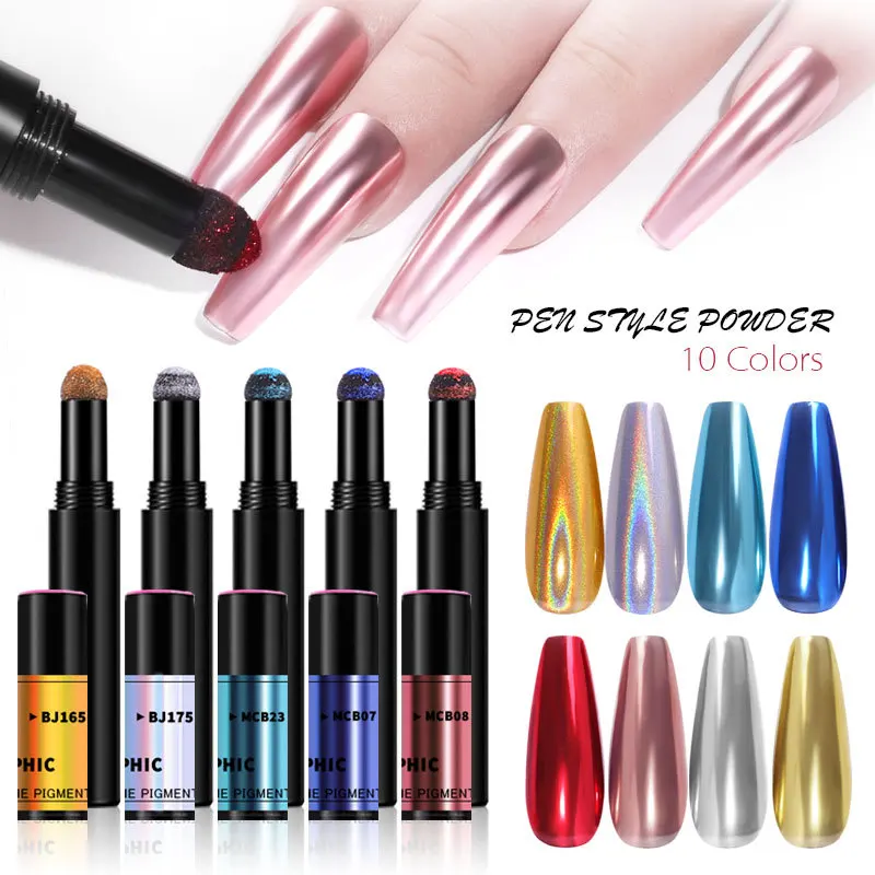 1PC Holographic Nail Glitters Magic Mirror Nail Powder Cushion Pen Laser Nail Art Glitter Solid Chrome Pigments UV Gel Manicure
1PC Holographic Nail Glitters Magic Mirror Nail Powder Cushion Pen Laser Nail Art Glitter Solid Chrome Pigments UV Gel Manicure