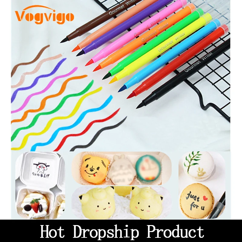 VOGVIGO 10color Edible Pigment Pen brush Food Coloring Pen For Drawing Biscuits Fondant Cake Decorating Tools Cake DIY draw tool
VOGVIGO 10color Edible Pigment Pen brush Food Coloring Pen For Drawing Biscuits Fondant Cake Decorating Tools Cake DIY draw tool