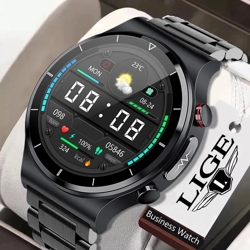 LIGE Health Smart Watch Men ECG+PPG Body Temperature Blood Pressure Heart Rate Waterproof Wireless Charger Smartwatch 360*360 HD
LIGE Health Smart Watch Men ECG+PPG Body Temperature Blood Pressure Heart Rate Waterproof Wireless Charger Smartwatch 360*360 HD