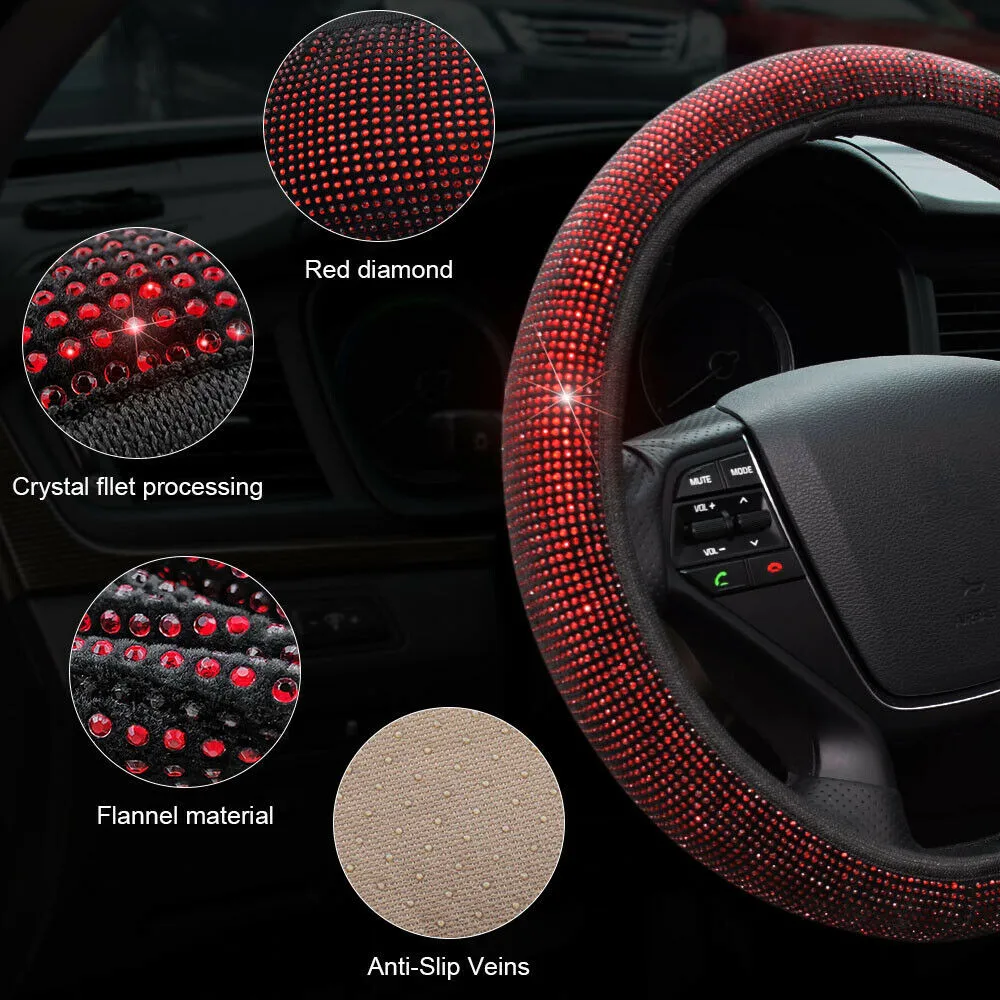 1Pcs Universal Car Steering Wheel Cover Anti-Slip Breathable Red Bling Shining Rhinestones Crystal Car-styling
1Pcs Universal Car Steering Wheel Cover Anti-Slip Breathable Red Bling Shining Rhinestones Crystal Car-styling