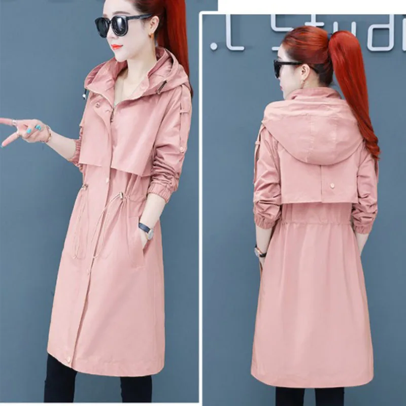 Khaki Long Trench Coat Spring 2020 Lace Up Waist Hooded Thin Overcoat Women Solid Elegant Coats Female Windbreakers Plus Size
Khaki Long Trench Coat Spring 2020 Lace Up Waist Hooded Thin Overcoat Women Solid Elegant Coats Female Windbreakers Plus Size