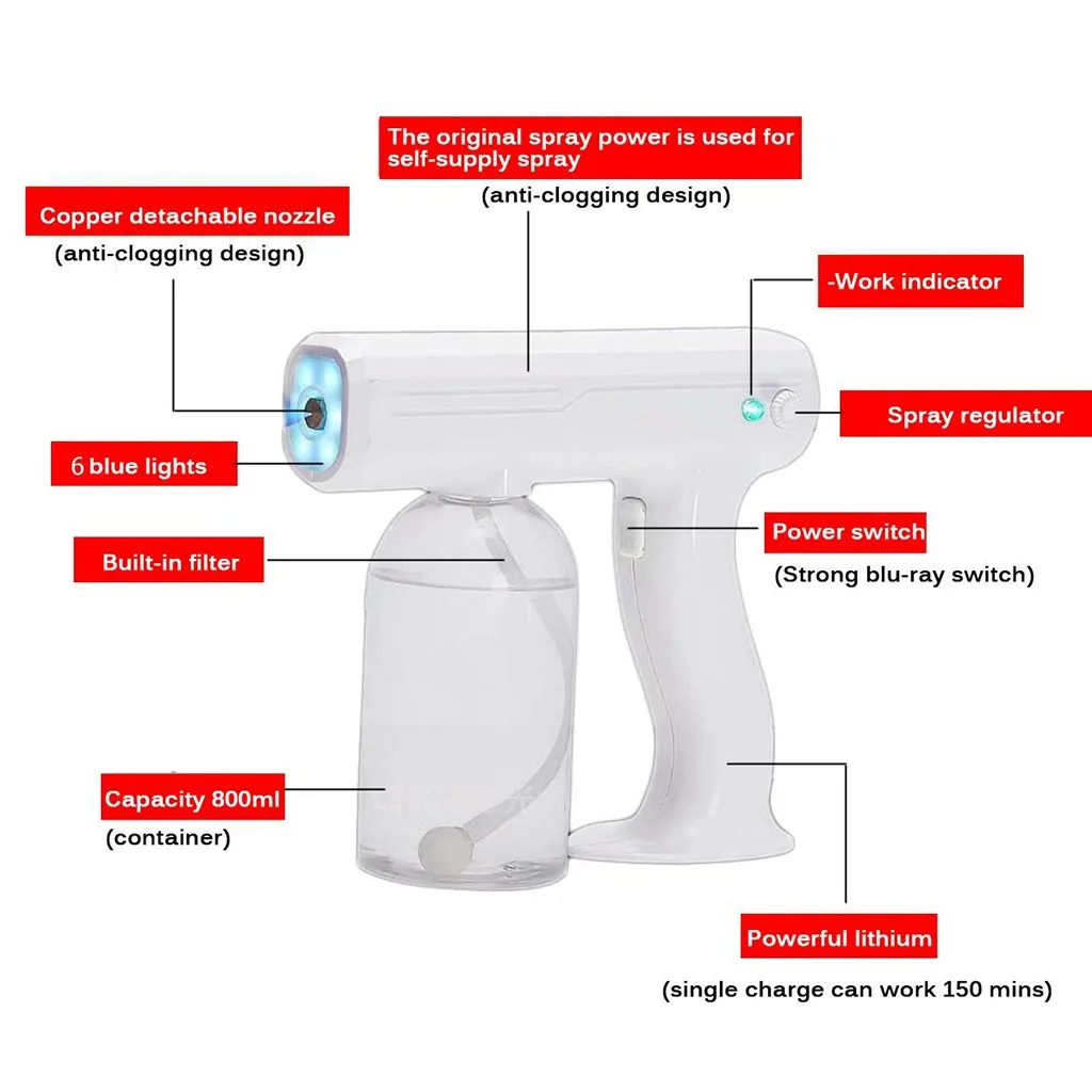 kids adult Handheld Nebulizer Portable Atomizer 800ML Blue Light Nano Steam Atomizing Fogger Disinfection Sprayer With Battery
kids adult Handheld Nebulizer Portable Atomizer 800ML Blue Light Nano Steam Atomizing Fogger Disinfection Sprayer With Battery