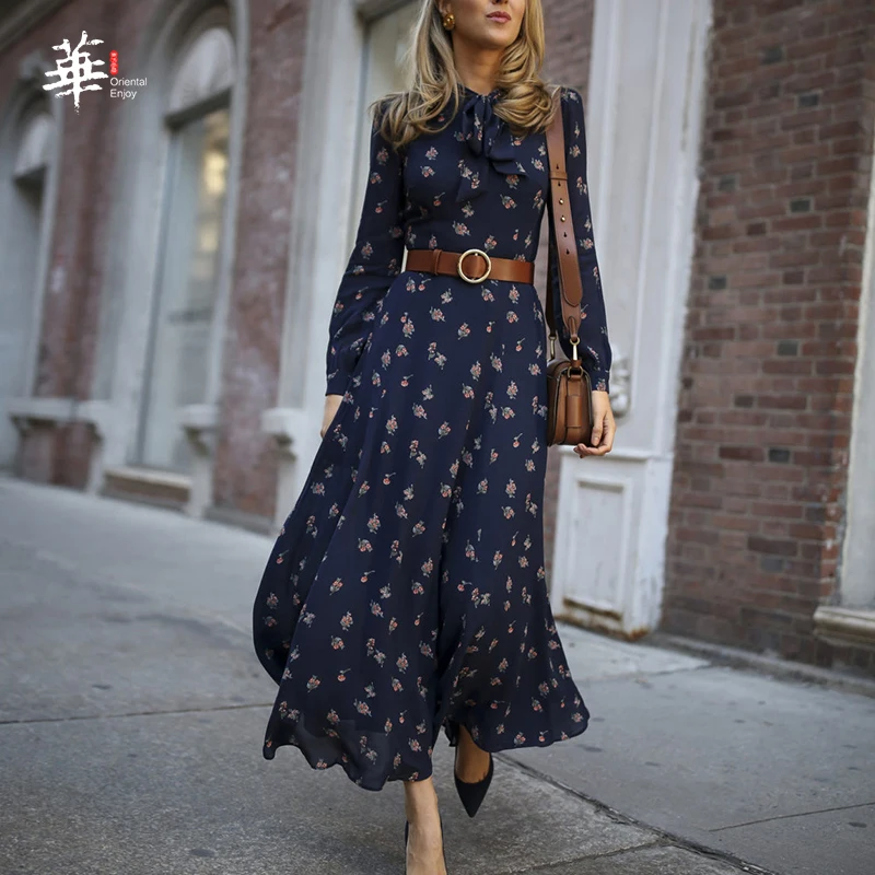 Dress with Floral Print Elegant Midi Dress Casual Long Sleeve Dresses for Women with Belt Vestido Feminino
Dress with Floral Print Elegant Midi Dress Casual Long Sleeve Dresses for Women with Belt Vestido Feminino