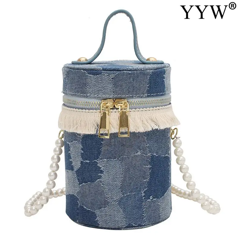 

Luxury Handbags Women Bags Designer Blue Checked Handbag Canvas Tote Chain Underarm Bag Ladies Half Moon Bags Cloth Purse