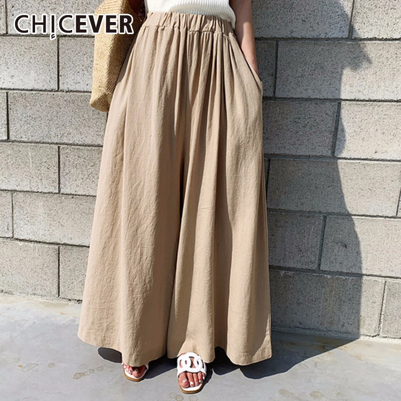 CHICEVER корейские повседневные брюки женские с высокой талией Туника большого