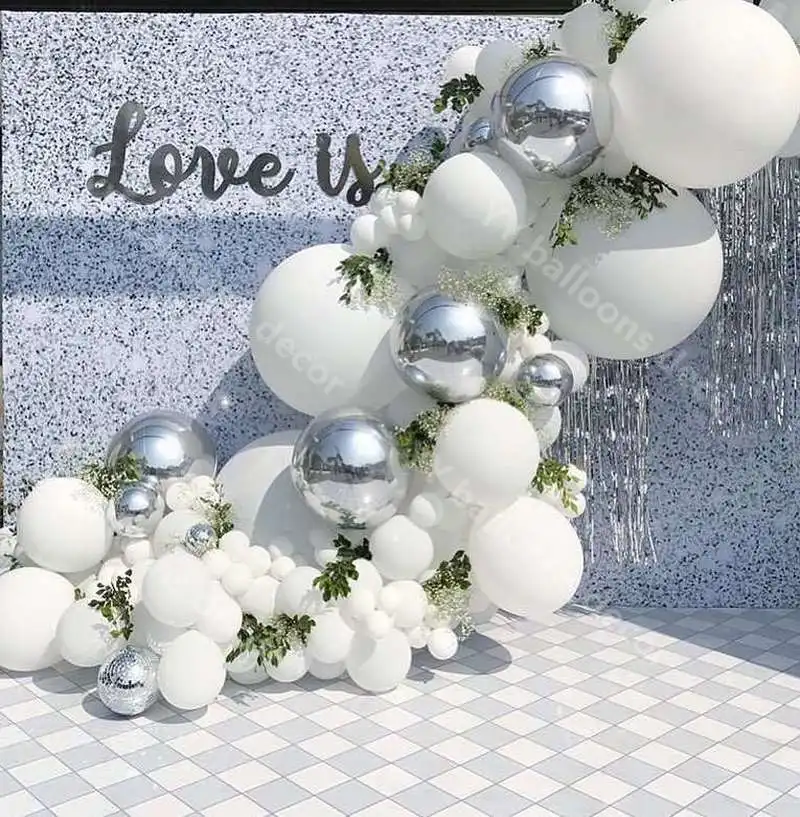 Balloons Garland Global White Silver 4D Silver Confetti Balloon Arch Birthday Baby Shower Wedding Anniversary Party Decorations
Balloons Garland Global White Silver 4D Silver Confetti Balloon Arch Birthday Baby Shower Wedding Anniversary Party Decorations