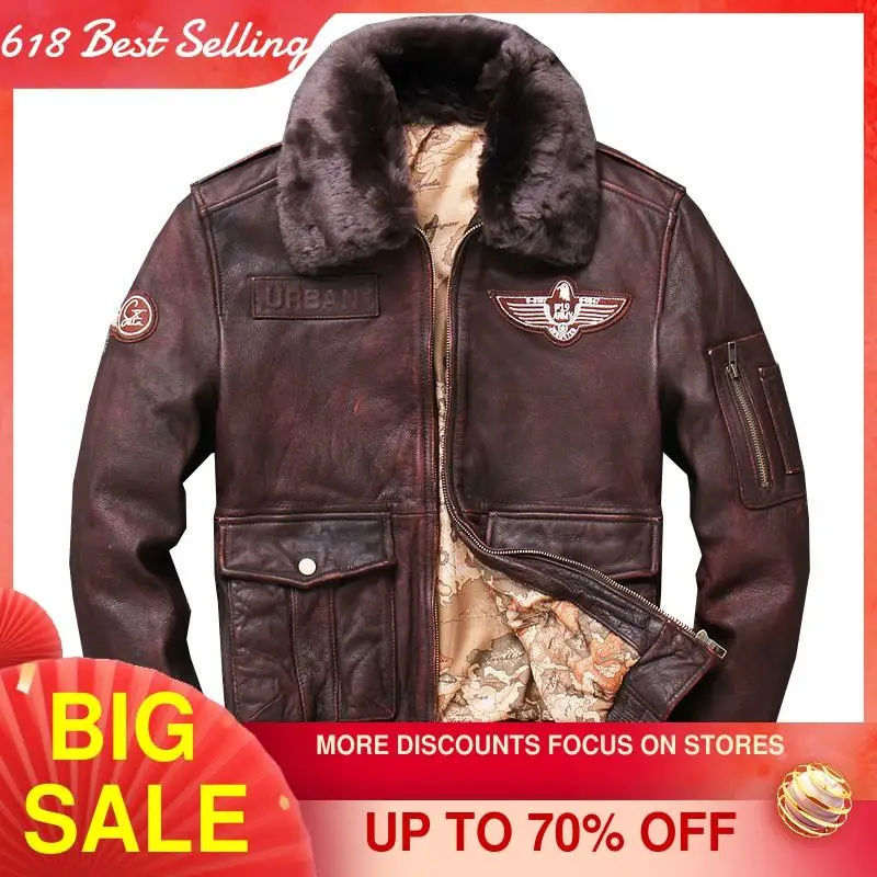 2021 Retro Brown Men World War II Military Pilot Leather Jacket Plus Size 5XL Genuine Thick Cowhide Aviator Coat FREE SHIPPING
2021 Retro Brown Men World War II Military Pilot Leather Jacket Plus Size 5XL Genuine Thick Cowhide Aviator Coat FREE SHIPPING