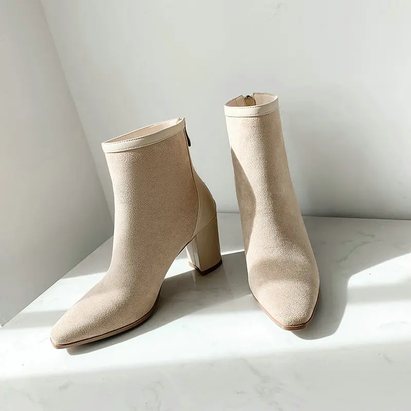 2021 New PU Leather Back Zipper Women Shoes Square Heel Ankle Boots Pointed Toe Autumn Winter Ladies Shoes Size34-43
2021 New PU Leather Back Zipper Women Shoes Square Heel Ankle Boots Pointed Toe Autumn Winter Ladies Shoes Size34-43