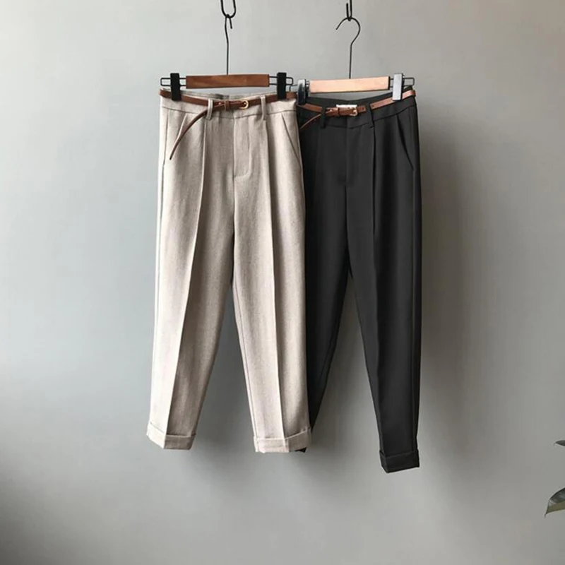 Sister Fara New Woolen Pants Women's Harem Pencil Pants 2021 Autumn Winter High Waisted Casual Pants Office Lady Women Trousers
Sister Fara New Woolen Pants Women's Harem Pencil Pants 2021 Autumn Winter High Waisted Casual Pants Office Lady Women Trousers