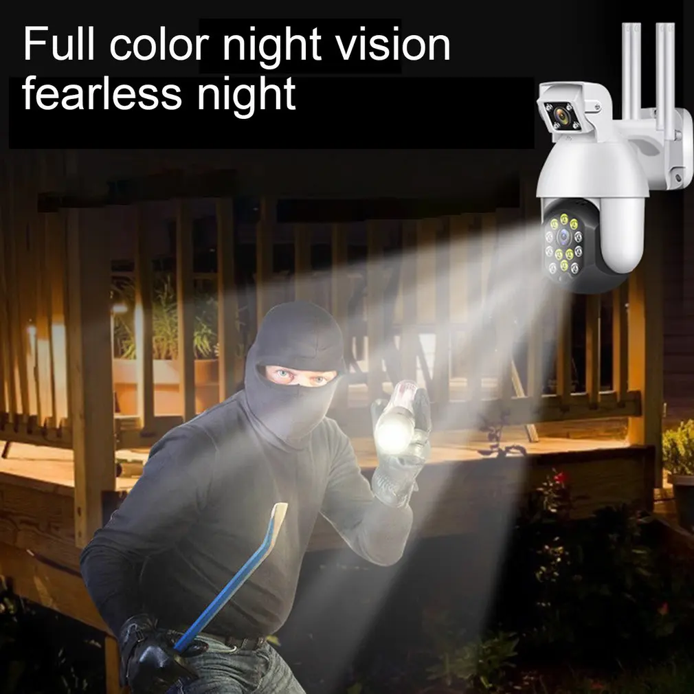 1080P Smart IP Camera Night Vision Motion Tracking Dual Lens Audio Dome Outdoor Monitor CCTV Surveillance Camera
1080P Smart IP Camera Night Vision Motion Tracking Dual Lens Audio Dome Outdoor Monitor CCTV Surveillance Camera