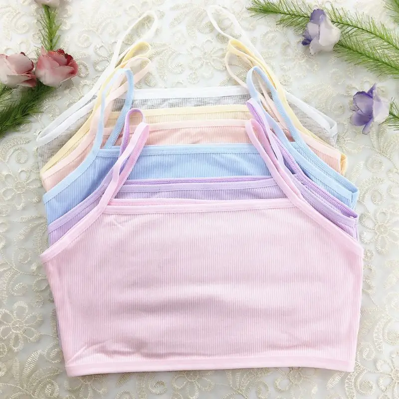 Student Girls Training Bra Spaghetti Strap Ribbed Bandeau Cami Crop Underwear new
Student Girls Training Bra Spaghetti Strap Ribbed Bandeau Cami Crop Underwear new