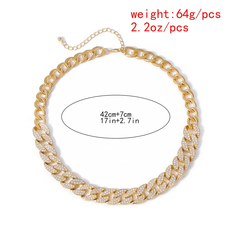 Salircon Kpop Miami Cuban Chunky Chain Necklace Simple Charm Luxury Rhinestone Choker Necklace for Women Jewelry New Year Gift
Salircon Kpop Miami Cuban Chunky Chain Necklace Simple Charm Luxury Rhinestone Choker Necklace for Women Jewelry New Year Gift