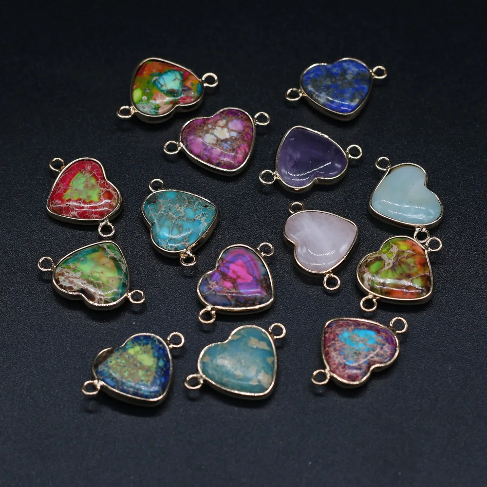 Natural Rose Quartzs Charms Connector Hearts Lapis Lazuli Emperor Stone Pendant for Jewelry Making DIY Bracelet Necklace Gift
Natural Rose Quartzs Charms Connector Hearts Lapis Lazuli Emperor Stone Pendant for Jewelry Making DIY Bracelet Necklace Gift