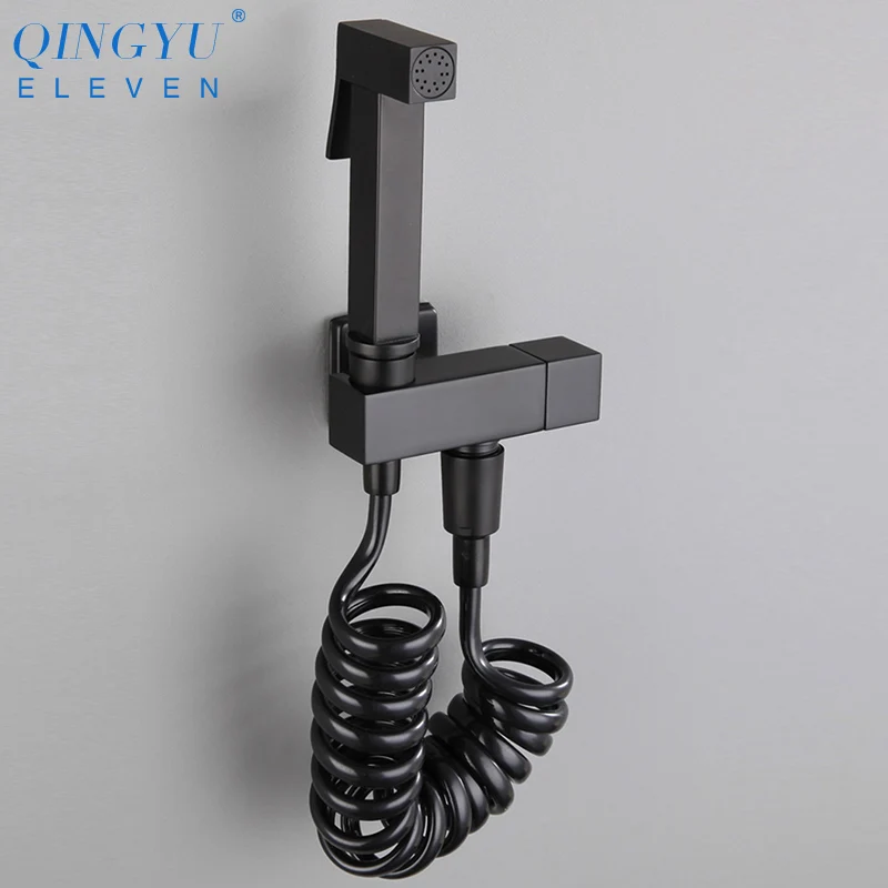 QINGYU ELEVEN Black Soild Brass Toilet Bidet Sprayer Set hygienic shower Square hand toilet spray gun shower bidet set
QINGYU ELEVEN Black Soild Brass Toilet Bidet Sprayer Set hygienic shower Square hand toilet spray gun shower bidet set
