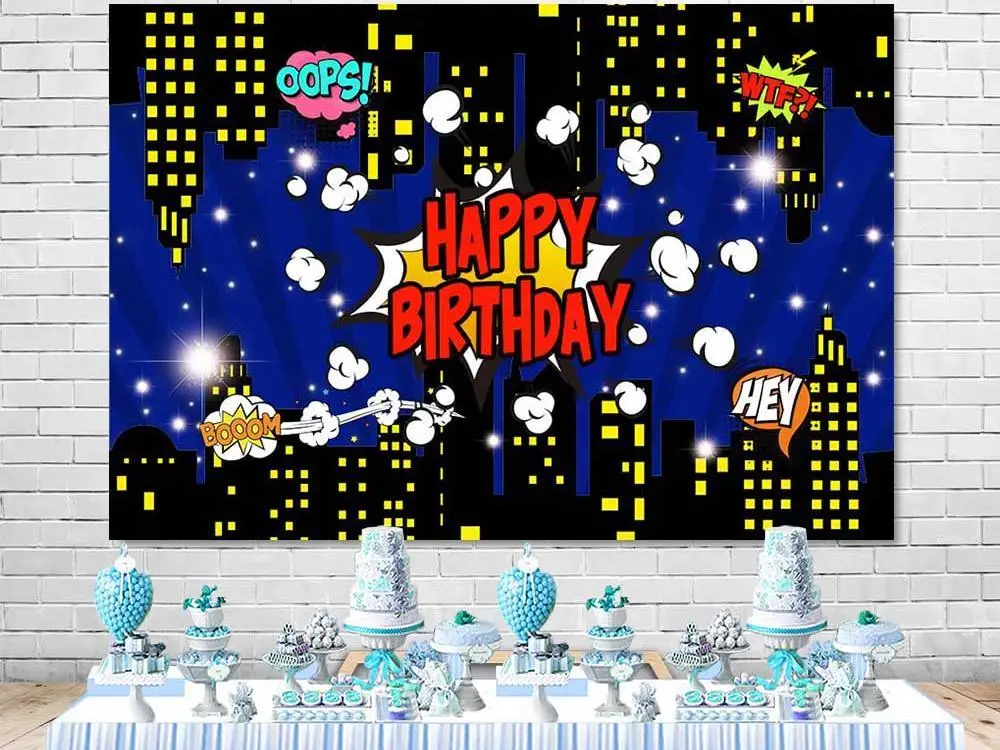 Cartoons Superhero City Photography Backdrop Boys Birthday Baby Shower Super Hero Photo Background Night Vinyl Photo Props
Cartoons Superhero City Photography Backdrop Boys Birthday Baby Shower Super Hero Photo Background Night Vinyl Photo Props